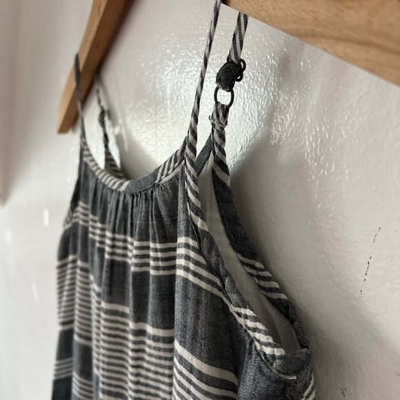 EUC GAP kids sz 8 cotton twirl tiered summer dress charcoal cream lined - Picture 2 of 8